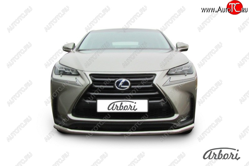 13 319 р. Защита переднего бампера Arbori (радиусная, нержавейка, 1 труба d57 mm). Lexus NX300h Z10 дорестайлинг (2014-2017)  с доставкой в г. Пермь