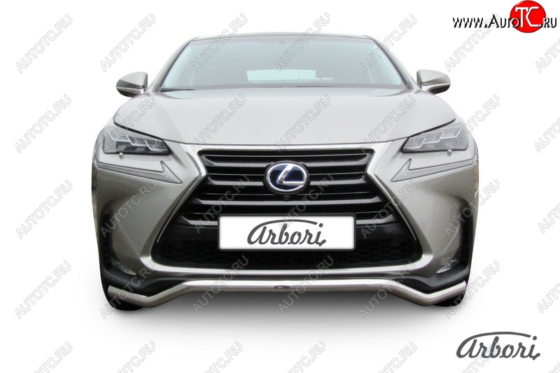 14 363 р. Защита переднего бампера Arbori (волна, нержавейка, 1 труба d57 mm). Lexus NX300h Z10 дорестайлинг (2014-2017)  с доставкой в г. Пермь