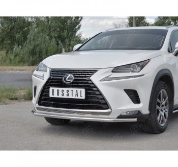 15 849 р. Защита переднего бампера (Ø42 мм, нержавейка) SLITKOFF Lexus NX300h Z10 дорестайлинг (2014-2017)  с доставкой в г. Пермь. Увеличить фотографию 3