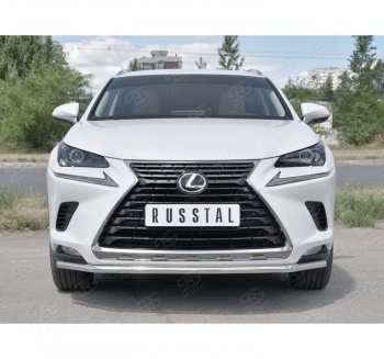 15 849 р. Защита переднего бампера (Ø42 мм, нержавейка) SLITKOFF Lexus NX300h Z10 дорестайлинг (2014-2017)  с доставкой в г. Пермь. Увеличить фотографию 4