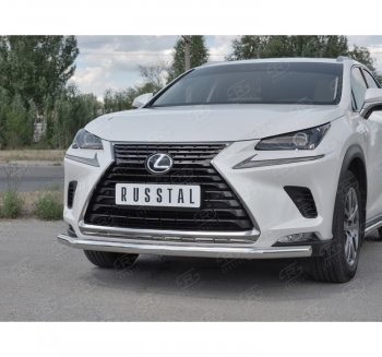 17 849 р. Защита переднего бампера (Ø63 мм, нержавейка) SLITKOFF  Lexus NX300h  Z10 (2014-2017) дорестайлинг  с доставкой в г. Пермь. Увеличить фотографию 3