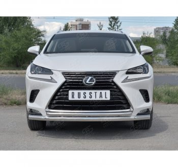 20 549 р. Защита переднего бампера (2 трубы Ø63 и 42 мм, нержавейка) SLITKOFF  Lexus NX300h  Z10 (2014-2017) дорестайлинг  с доставкой в г. Пермь. Увеличить фотографию 4