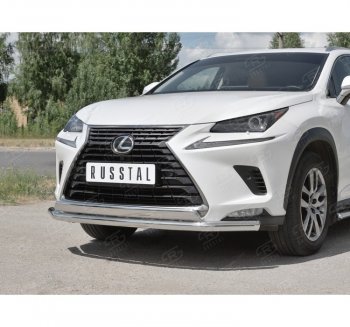 15 799 р. Защита переднего бампера (2 трубы Ø63 и 75х42 мм, нержавейка) Russtal Lexus NX300h Z10 дорестайлинг (2014-2017)  с доставкой в г. Пермь. Увеличить фотографию 3