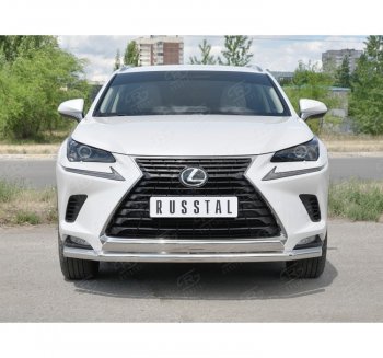 15 799 р. Защита переднего бампера (2 трубы Ø63 и 75х42 мм, нержавейка) Russtal Lexus NX300h Z10 дорестайлинг (2014-2017)  с доставкой в г. Пермь. Увеличить фотографию 4