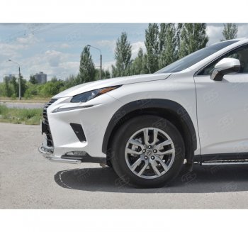 18 949 р. Защита переднего бампера (2 трубы Ø42 мм, нержавейка) SLITKOFF  Lexus NX300h  Z10 (2014-2017) дорестайлинг  с доставкой в г. Пермь. Увеличить фотографию 2