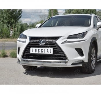 18 949 р. Защита переднего бампера (2 трубы Ø42 мм, нержавейка) SLITKOFF  Lexus NX300h  Z10 (2014-2017) дорестайлинг  с доставкой в г. Пермь. Увеличить фотографию 3