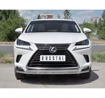 18 949 р. Защита переднего бампера (2 трубы Ø42 мм, нержавейка) SLITKOFF  Lexus NX300h  Z10 (2014-2017) дорестайлинг  с доставкой в г. Пермь. Увеличить фотографию 4