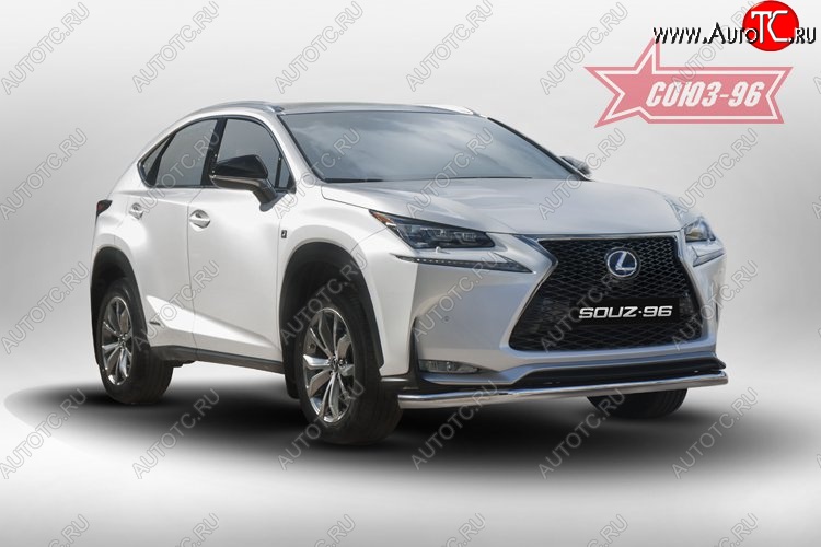 17 414 р. Защита переднего бампера одинарная F-Sport Souz-96 (d60). Lexus NX200 Z10 дорестайлинг (2014-2017)  с доставкой в г. Пермь