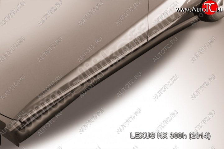 10 349 р. Защита порогов из труб d57 Slitkoff Lexus NX300h Z10 дорестайлинг (2014-2017) (Цвет: серебристый)  с доставкой в г. Пермь