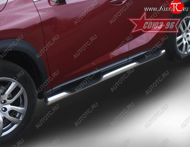 18 089 р. Защита порогов с проступью Souz-96 (d76) Lexus NX300h Z10 дорестайлинг (2014-2017)  с доставкой в г. Пермь