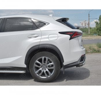 17 899 р. Защита заднего бампера (Ø63 мм, нержавейка) SLITKOFF  Lexus NX300h  Z10 (2014-2017) дорестайлинг  с доставкой в г. Пермь. Увеличить фотографию 2