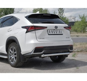 17 899 р. Защита заднего бампера (Ø63 мм, нержавейка) SLITKOFF  Lexus NX300h  Z10 (2014-2017) дорестайлинг  с доставкой в г. Пермь. Увеличить фотографию 3