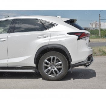 15 999 р. Защита заднего бампера (Ø42 мм волна, нержавейка) SLITKOFF  Lexus NX300h  Z10 (2014-2017) дорестайлинг  с доставкой в г. Пермь. Увеличить фотографию 2