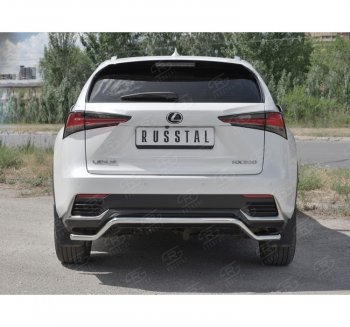 15 999 р. Защита заднего бампера (Ø42 мм волна, нержавейка) SLITKOFF  Lexus NX300h  Z10 (2014-2017) дорестайлинг  с доставкой в г. Пермь. Увеличить фотографию 4