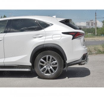 19 699 р. Защита заднего бампера (2 трубы Ø63 и 42 мм, нержавейка) SLITKOFF  Lexus NX300h  Z10 (2014-2017) дорестайлинг  с доставкой в г. Пермь. Увеличить фотографию 2