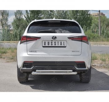 19 699 р. Защита заднего бампера (2 трубы Ø63 и 42 мм, нержавейка) SLITKOFF  Lexus NX300h  Z10 (2014-2017) дорестайлинг  с доставкой в г. Пермь. Увеличить фотографию 4