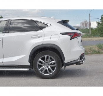 12 999 р. Защита заднего бампера (Ø75х42 мм, нержавейка) Russtal Lexus NX300h Z10 дорестайлинг (2014-2017)  с доставкой в г. Пермь. Увеличить фотографию 2