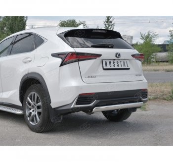 12 999 р. Защита заднего бампера (Ø75х42 мм, нержавейка) Russtal Lexus NX300h Z10 дорестайлинг (2014-2017)  с доставкой в г. Пермь. Увеличить фотографию 3