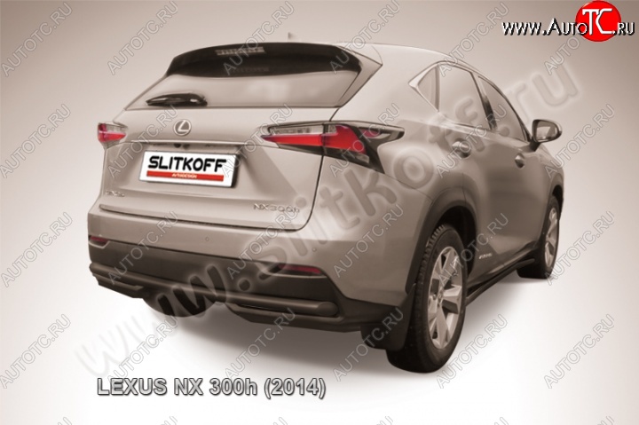 6 999 р. Защита заднего бампера из трубы d57 Slitkoff  Lexus NX300h  Z10 (2014-2017) дорестайлинг (Цвет: серебристый)  с доставкой в г. Пермь