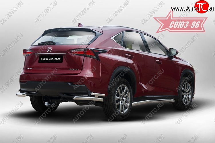 17 819 р. Защита заднего бампера из двойных боковых уголков Sport Souz-96 (d60/42) Lexus NX200 Z10 дорестайлинг (2014-2017)  с доставкой в г. Пермь