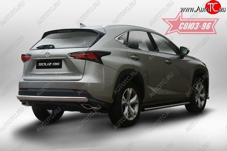 15 434 р. Защита заднего бампера Souz-96 рестайлинг (овал 75х42) Lexus NX200 Z10 дорестайлинг (2014-2017)  с доставкой в г. Пермь