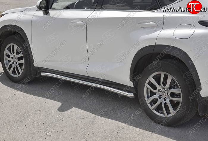 19 999 р. Защита порогов на SLITKOFF (труба d63) нержавейка Lexus NX300h Z10 дорестайлинг (2014-2017)  с доставкой в г. Пермь