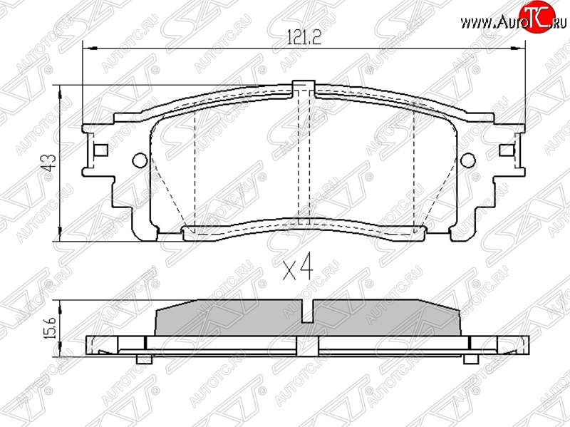 1 179 р. Колодки тормозные SAT (задние) Lexus NX200 Z10 дорестайлинг (2014-2017)  с доставкой в г. Пермь