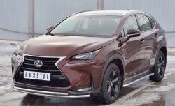 16 999 р. Защита переднего бампера (2 трубыØ42 мм, нержавейка) SLITKOFF Lexus NX200 Z10 дорестайлинг (2014-2017)  с доставкой в г. Пермь. Увеличить фотографию 2
