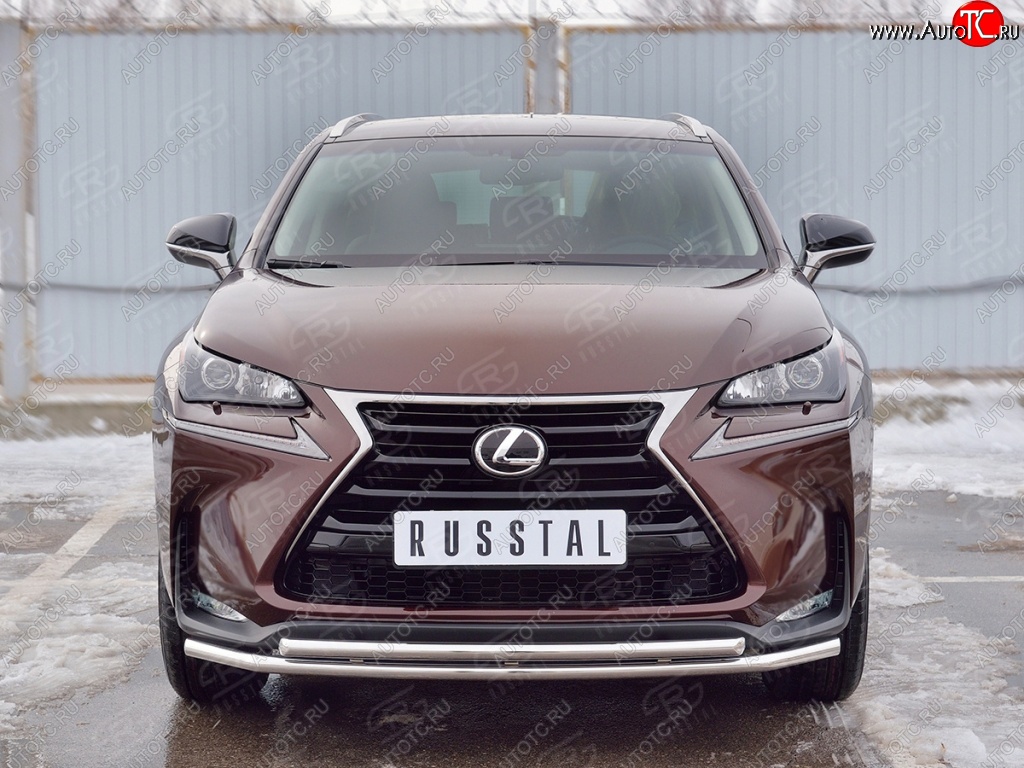 16 999 р. Защита переднего бампера (2 трубыØ42 мм, нержавейка) SLITKOFF Lexus NX200 Z10 дорестайлинг (2014-2017)  с доставкой в г. Пермь