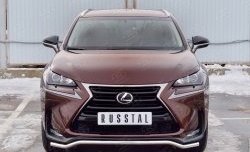 Защита переднего бампера (Ø42 мм, волна, нержавейка) SLITKOFF Lexus NX200  Z10 (2014-2017) дорестайлинг