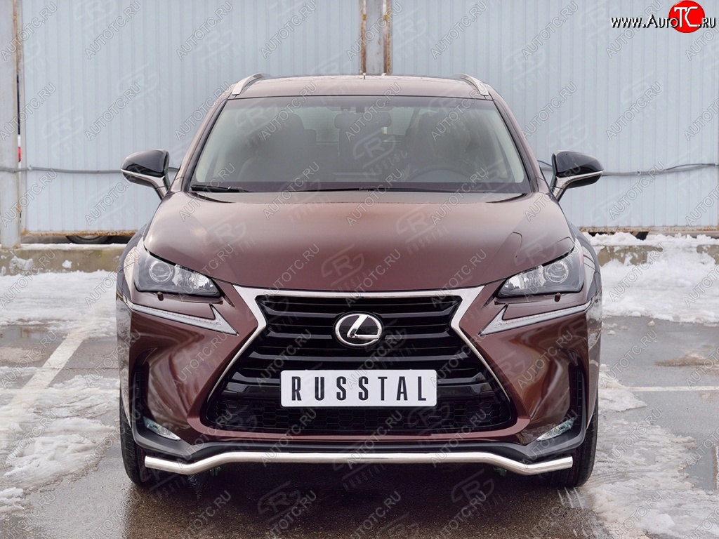 14 999 р. Защита переднего бампера (Ø42 мм, волна, нержавейка) SLITKOFF Lexus NX200 Z10 дорестайлинг (2014-2017)  с доставкой в г. Пермь