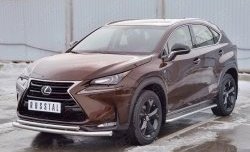 18 799 р. Защита переднего бампера (2 трубыØ63 и 42 мм, нержавейка) SLITKOFF Lexus NX200 Z10 дорестайлинг (2014-2017)  с доставкой в г. Пермь. Увеличить фотографию 2
