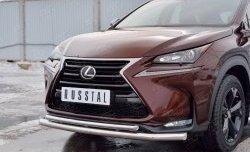 18 799 р. Защита переднего бампера (2 трубыØ63 и 42 мм, нержавейка) SLITKOFF Lexus NX200 Z10 дорестайлинг (2014-2017)  с доставкой в г. Пермь. Увеличить фотографию 4
