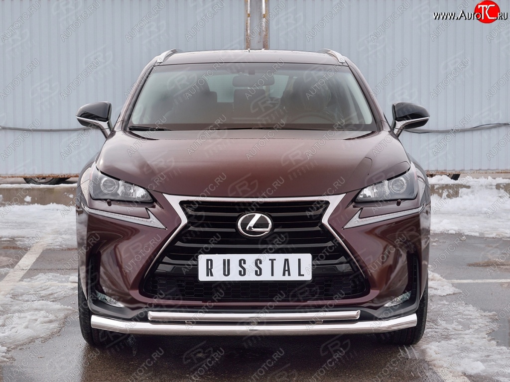 18 799 р. Защита переднего бампера (2 трубыØ63 и 42 мм, нержавейка) SLITKOFF Lexus NX200 Z10 дорестайлинг (2014-2017)  с доставкой в г. Пермь