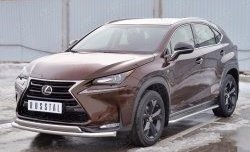 14 349 р. Защита переднего бампера (2 трубыØ63 и 75х42 мм, нержавейка) Russtal Lexus NX200 Z10 дорестайлинг (2014-2017)  с доставкой в г. Пермь. Увеличить фотографию 2