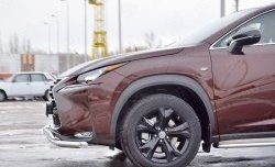 14 349 р. Защита переднего бампера (2 трубыØ63 и 75х42 мм, нержавейка) Russtal Lexus NX200 Z10 дорестайлинг (2014-2017)  с доставкой в г. Пермь. Увеличить фотографию 3