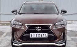 Защита переднего бампера (Ø63 мм волна, нержавейка) SLITKOFF Lexus NX200  Z10 (2014-2017) дорестайлинг