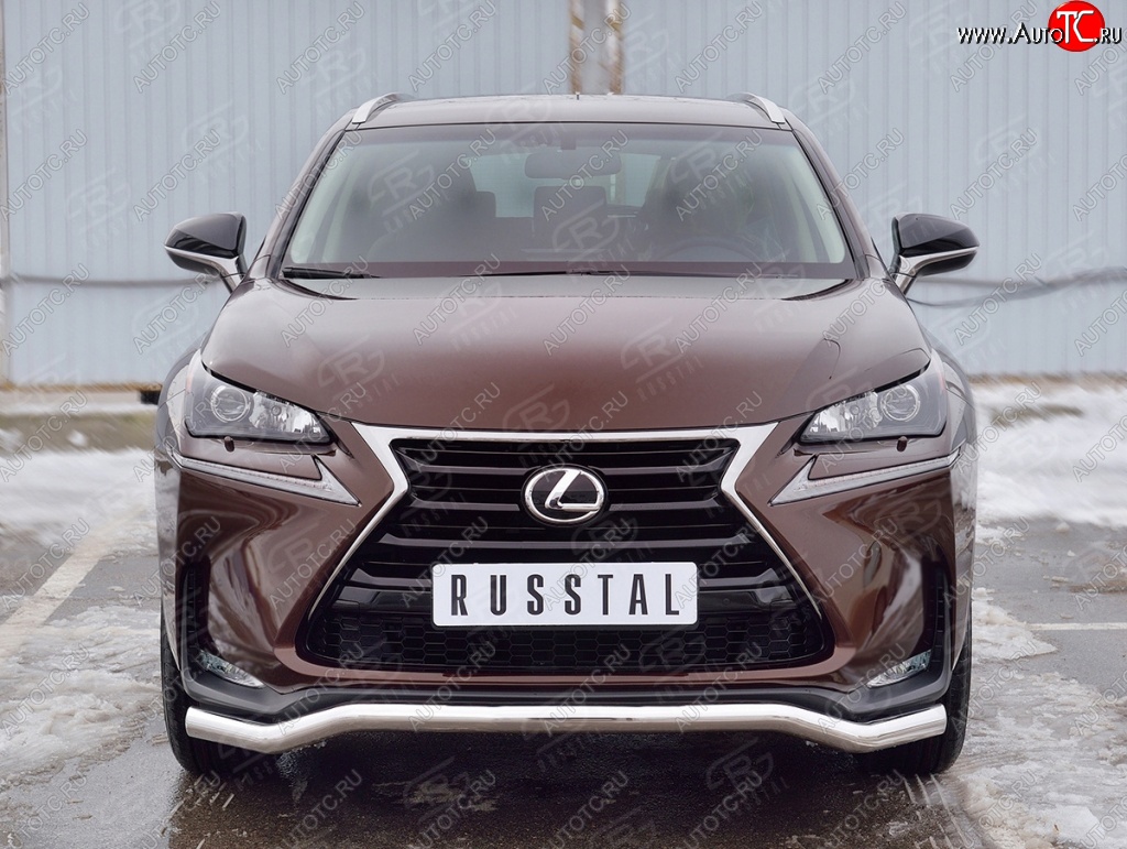 16 949 р. Защита переднего бампера (Ø63 мм волна, нержавейка) SLITKOFF Lexus NX200 Z10 дорестайлинг (2014-2017)  с доставкой в г. Пермь
