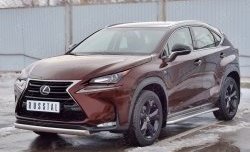 11 599 р. Защита переднего бампера (Ø75х42 мм, нержавейка) Russtal Lexus NX200 Z10 дорестайлинг (2014-2017)  с доставкой в г. Пермь. Увеличить фотографию 2