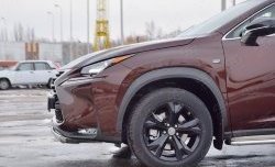 11 599 р. Защита переднего бампера (Ø75х42 мм, нержавейка) Russtal Lexus NX200 Z10 дорестайлинг (2014-2017)  с доставкой в г. Пермь. Увеличить фотографию 3