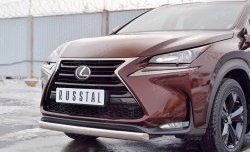 11 599 р. Защита переднего бампера (Ø75х42 мм, нержавейка) Russtal Lexus NX200 Z10 дорестайлинг (2014-2017)  с доставкой в г. Пермь. Увеличить фотографию 4