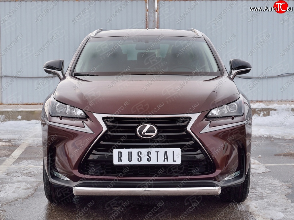 11 599 р. Защита переднего бампера (Ø75х42 мм, нержавейка) Russtal Lexus NX200 Z10 дорестайлинг (2014-2017)  с доставкой в г. Пермь