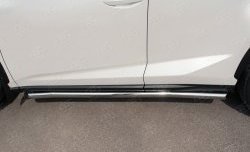 21 599 р. Защита порогов из круглой трубы диаметром 63 мм SLITKOFF Lexus NX200 Z10 дорестайлинг (2014-2017)  с доставкой в г. Пермь. Увеличить фотографию 3
