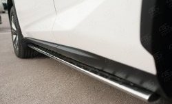 16 649 р. Защита порогов из овальной трубы диаметром 75x42 мм с проступью Russtal Lexus NX200 Z10 дорестайлинг (2014-2017)  с доставкой в г. Пермь. Увеличить фотографию 3