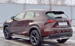 17 599 р. Защита заднего бампера (Ø42 мм с надписью, нержавейка) SLITKOFF Lexus NX200 Z10 дорестайлинг (2014-2017)  с доставкой в г. Пермь. Увеличить фотографию 2