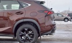 17 599 р. Защита заднего бампера (Ø42 мм с надписью, нержавейка) SLITKOFF Lexus NX200 Z10 дорестайлинг (2014-2017)  с доставкой в г. Пермь. Увеличить фотографию 3
