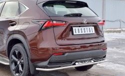 17 599 р. Защита заднего бампера (Ø42 мм с надписью, нержавейка) SLITKOFF Lexus NX200 Z10 дорестайлинг (2014-2017)  с доставкой в г. Пермь. Увеличить фотографию 4