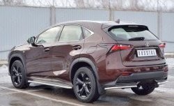 14 549 р. Защита заднего бампера (Ø42 мм уголки, нержавейка) SLITKOFF Lexus NX200 Z10 дорестайлинг (2014-2017)  с доставкой в г. Пермь. Увеличить фотографию 2