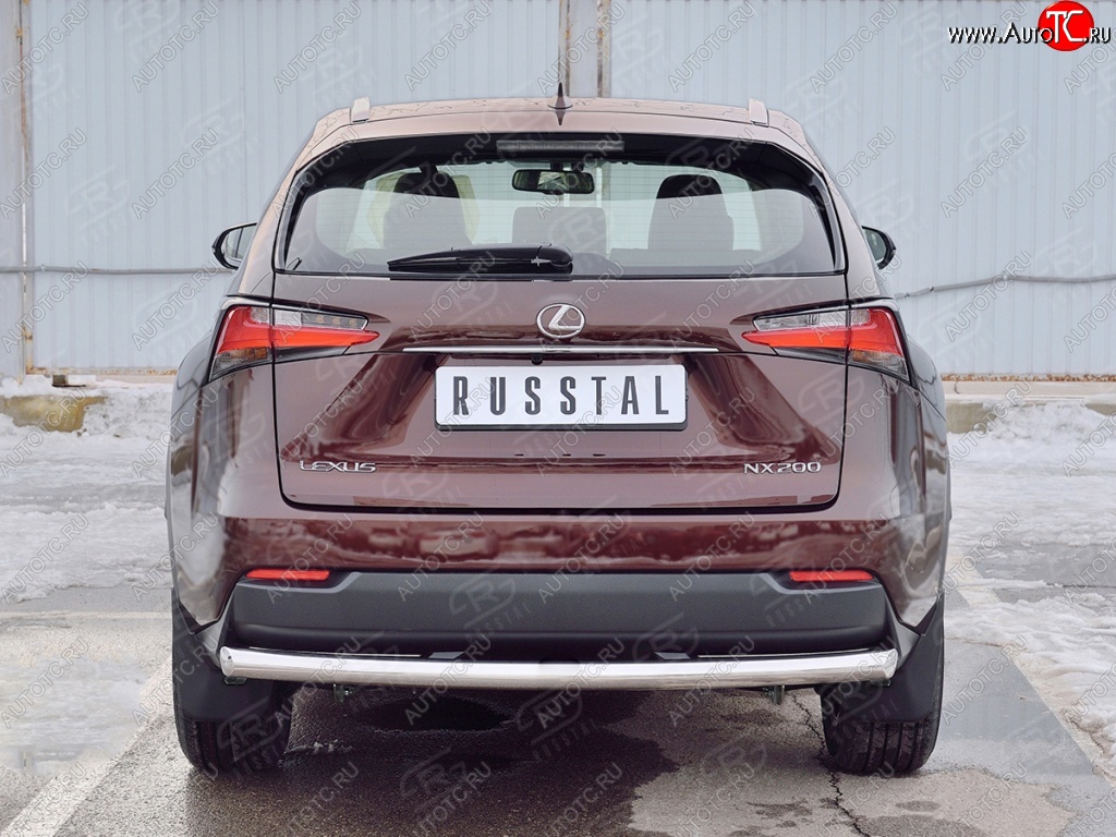 16 249 р. Защита заднего бампера (Ø63 мм, нержавейка) SLITKOFF Lexus NX200 Z10 дорестайлинг (2014-2017)  с доставкой в г. Пермь