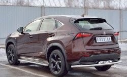 18 999 р. Защита заднего бампера (Ø63 мм с надписью, нержавейка) SLITKOFF Lexus NX200 Z10 дорестайлинг (2014-2017)  с доставкой в г. Пермь. Увеличить фотографию 2